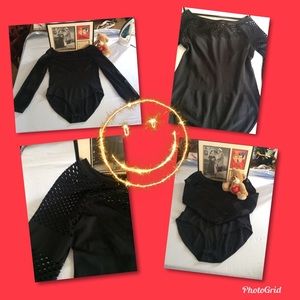 Black one piece (light tummy control) long sleeve